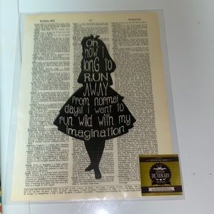 Alice in wonderland unframed print, 8*11 inch